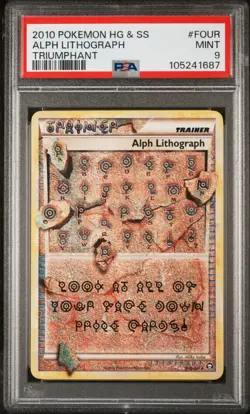 2010 POKEMON TRIUMPHANT ALPH LITHOGRAPH #FOUR ULTRA RARE PSA 9 MINT #105241687 - Image 1