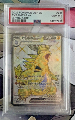 Pokemon Tyranitar EX Full Art Holo Scarlet/Violet Obsidian Flames 211/197 PSA 10 - Image 1
