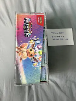 Pokemon Prismatic Evolutions Booster Bundle Case Brand New unsealed in acrylic - Image 2