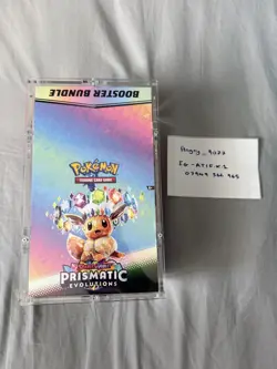 Pokemon Prismatic Evolutions Booster Bundle Case Brand New unsealed in acrylic - Image 5