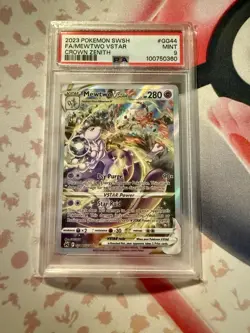 2023 POKEMON SWORD & SHIELD CROWN ZENITH #GG44 FULL ART/MEWTWO VSTAR PSA 9 - Image 1