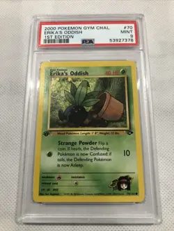 PSA 9 2000 Pokemon Gym Challenge 1st Edition Erika's Oddish # 70 PSA 9 Mint - Image 1