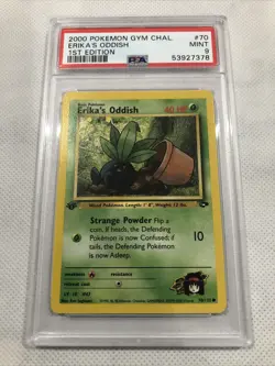 PSA 9 2000 Pokemon Gym Challenge 1st Edition Erika's Oddish # 70 PSA 9 Mint - Image 2