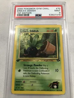 PSA 9 2000 Pokemon Gym Challenge 1st Edition Erika's Oddish # 70 PSA 9 Mint - Image 3