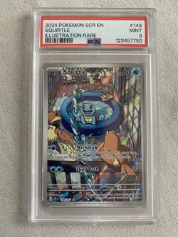 2024 POKEMON SCR EN-STELLAR CROWN ILLUSTRATION RARE 148 SQUIRTLE PSA 9 MINT - Image 1