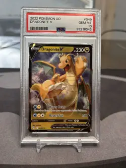 Dragonite v Full Art Ultra Rare Holo Pokemon TCG 2022 PSA 10 Gem Mint - Image 1