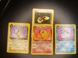 Dark Jolteon 38/82 Dark Flareon 35/82 Dark Vaporeon 45/82 Eevee 55/82 Pokemon - Image 1