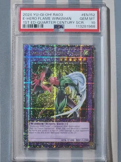 Yu-Gi-Oh! RA03 E-Hero Flame Wingman GEM MT 1st Ed Quarter Century PSA 10 - Image 1