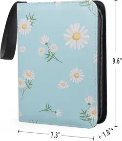 4 Pocket Trading Card Binders for 400 Cards, Cute Flower Pattern - Image 2