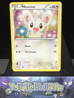 Pokemon Card Minccino BW13 Black & White Black Star Promo Cosmo Holo Near Mint - Image 1