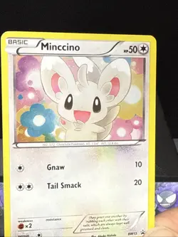 Pokemon Card Minccino BW13 Black & White Black Star Promo Cosmo Holo Near Mint - Image 2