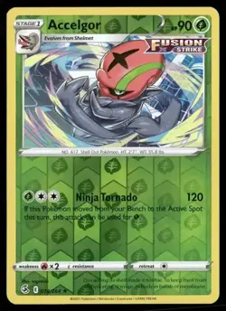 2021 Fusion Strike Set Pokemon Card 014 Accelgor Reverse Foil NM - Image 1