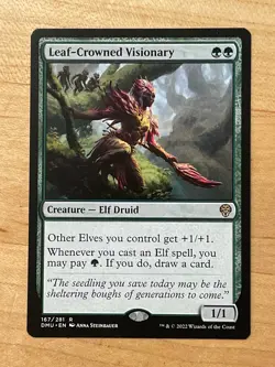 MTG NM Leaf-Crowned Visionary [Dominaria United] - Image 1
