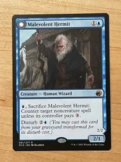 MTG NM Malevolent Hermit [Innistrad: Midnight Hunt] - Image 1