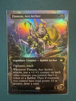 MTG English Finneas, Ace Archer (Borderless) (Raised Foil) NM Foil Bloomburrow - Image 1