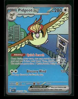 Pidgeot ex 225/197 Pokemon SV03: Obsidian Flames Special Illustration Rare NM - Image 1