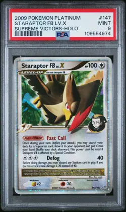 Pokemon Staraptor FB Lv. X Holo 2009 Platinum Supreme Victors #147 PSA 9 Mint - Image 1