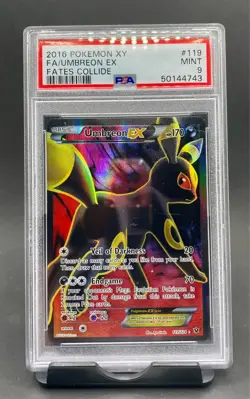 PSA 9 Umbreon EX #119 Full Art 2016 Pokemon XY Fates Collide MINT - Image 1