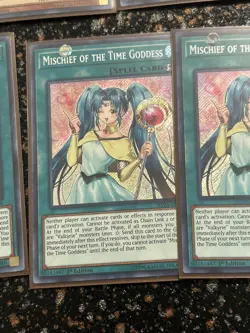Yugioh 3x Mischief Of The Time Goddess SHVA Secret Rare 1st Ed, NM/VLP - Image 4