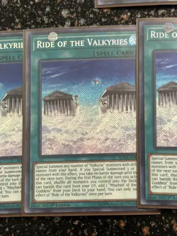 Yugioh 3x Ride Of The Valkyries SHVA 1st Ed Secret Rare NM/VLP - Image 3