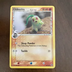 Pokemon TCG Chikorita Holo Card 44/101 EX Dragon Frontiers Delta Species 2006 - Image 1