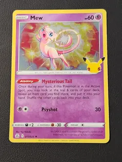 Mew Celebrations Holo Rare Card 011/025 Near Mint NM Condition - Image 1