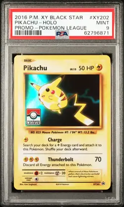 2016 POKEMON XY BLACK STAR PROMO #XY202 PIKACHU-HOLO PROMO-POKEMON LEAGUE - Image 1