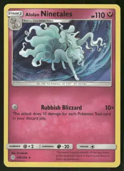 Pokemon Tcg Alolan Ninetales #145 Pokemon Cosmic Eclipse NM - Image 1