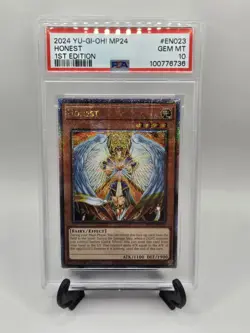 Yugioh PSA 10 Gem Mint Honest Quarter Century Secret Rare 1st Edition MP24-en023 - Image 1