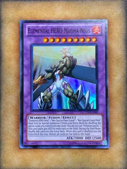 Yugioh Elemental HERO Magma Neos LCGX-EN064 Super Rare LP - Image 1