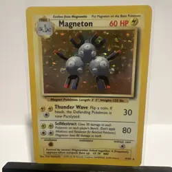 Pokemon TCG Magneton Base Set Holo Rare Card 9/102 - Image 1