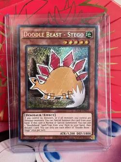 Yugioh Doodle Beast - Stego BLCR-EN032 Secret Rare 1st Ed Near Mint Single Card - Image 1
