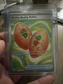 Buddy Buddy Poffin 167/132 Mega Evolution Secret Rare Pokemon Card NM In Hand - Image 1