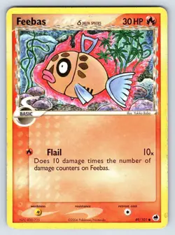 Feebas Delta Species 49/101 EX Dragon Frontiers Common Pokemon Card DMG - Image 1