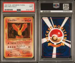 1997 Pokemon Japanese Fossil Moltres-Holo Card PSA Mint 9 - Image 3