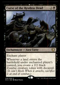 MTG Curse of the Restless Dead LP Light Play Midnight Hunt Commander [587] - Image 1