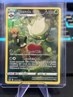 2022 POKEMON SWORD & SHIELD LOST ORIGIN #TG02/TG30 ROSERADE TRAINER GALLERY - Image 1