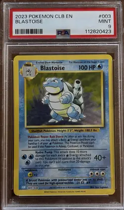 PSA 9 Mint Blastoise 003/034 Classic Collection CLB 2023 Holo Pokemon TCG - Image 1