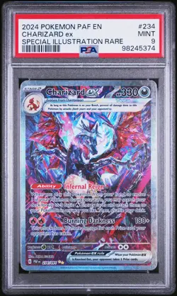 2024 POKEMON PAF EN-PALDEAN FATES SPECIAL ILLUSTRATION RARE CHARIZARD EX PSA 9 - Image 1