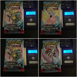 Heavy! Lot Of (4) 22.50g+ Gram Pokemon Journey Together Booster Packs Sealed - Image 1