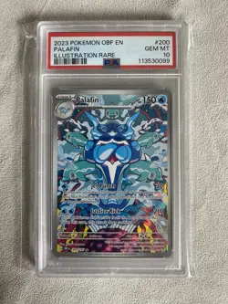2023 POKEMON OBF EN-OBSIDIAN FLAMES ILLUSTRATION RARE #200 PALAFIN PSA 10 - Image 1