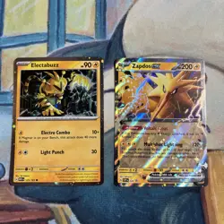Electabuzz 125/165 Cosmos Holo + Zapdos ex SVP 049 NM SV 151 Promo Pokemon Set - Image 2