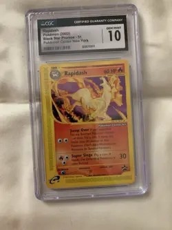 CGC 10 Rapidash #51 WOTC Black Star Promo Pokemon Center NY Pokemon TCG - Image 1