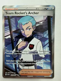 Team Rocket's Archer 223/182 Sv10: Destined Rivals Holo Rare Pokemon TCG NM - Image 1