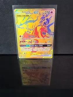 Pokemon TCG Reshiram and Charizard GX Tag Team Promo Card SM247 NM - Image 1
