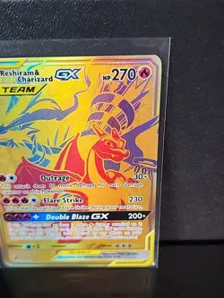 Pokemon TCG Reshiram and Charizard GX Tag Team Promo Card SM247 NM - Image 3