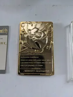 Pokemon Jigglypuff Trading Card Bar 23K Gold Plated 1999 Burger King Nintendo - Image 3