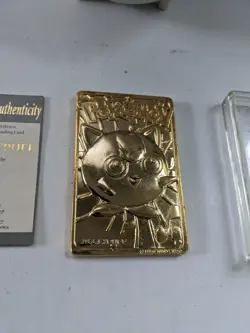 Pokemon Jigglypuff Trading Card Bar 23K Gold Plated 1999 Burger King Nintendo - Image 4