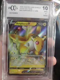 Pokemon TCG Ampharos V Holo Ultra Rare Card Vivid Voltage 049/185 BCCG 10 - Image 1
