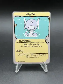 PokeDoodly Wigglini 147/151 1st Edition Card - Dratini Fan Art - Image 1